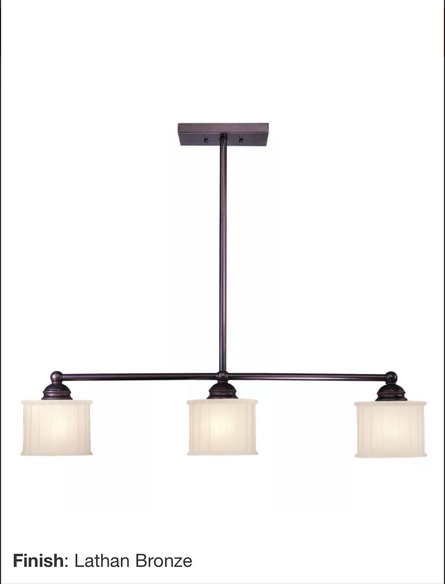 3-Light Island Light Fixture with Frosted Glass Shades