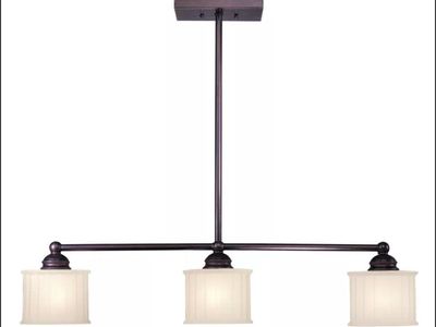 3-Light Island Light Fixture with Frosted Glass Shades