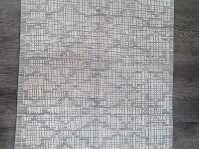 NEW Pearl Gray & White Accent Rug 45x30 – Modern Woven Rug