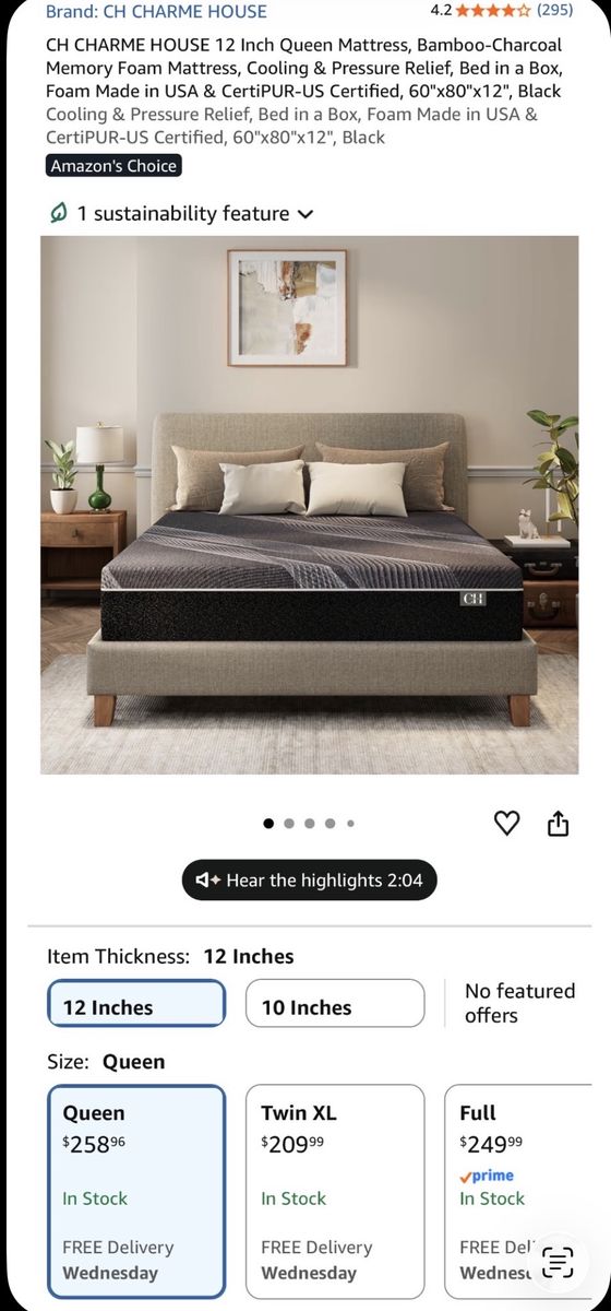 12 inch queen mattress