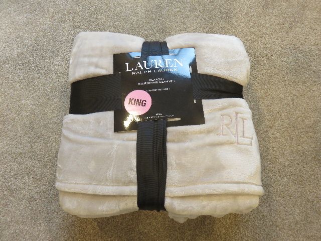 BRAND NEW RALPH LAUREN KING SIZE "MICROMINK" BLANKET