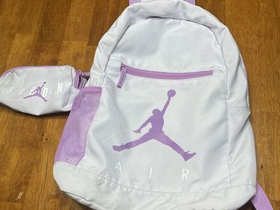 Jordan Air Jumpman Backpack & Pencil Case Set - Lilac Purple & White (Small)