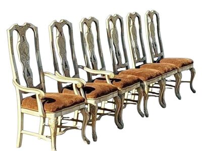 Set of 6 Drexel Heritage Dining Chairs Chinoiserie