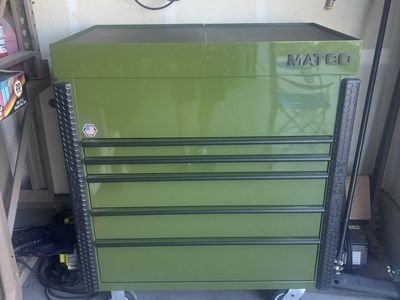 Matco Tools Green Rolling Tool Chest Cabinet with Sliding Top