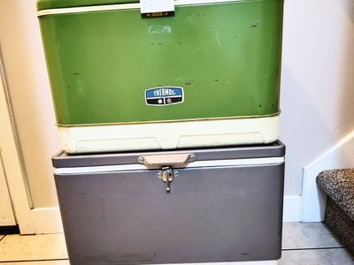 Vintage Thermos and Coleman Coolers - CASH