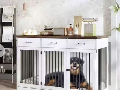 Heavy-Duty Dog Kennel Cabinet Crate TV stand