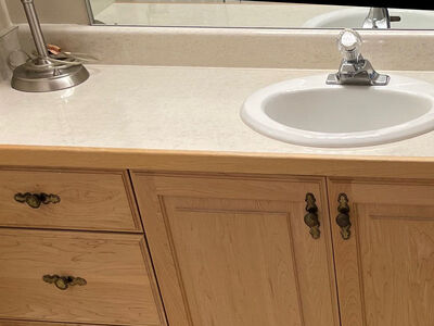 Countertop, sink and faucet