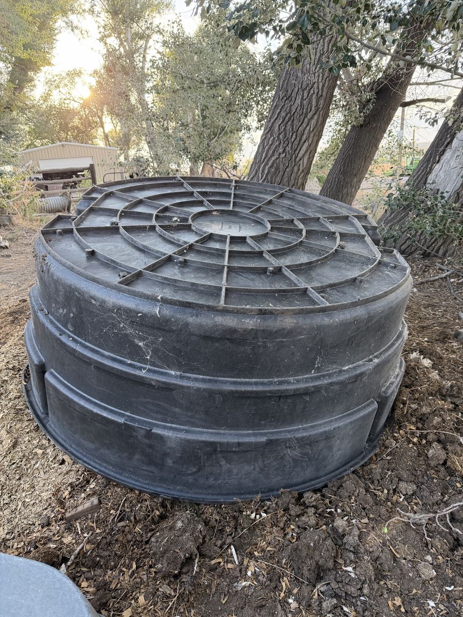 Large Black Plastic Stock Tank - Livestock Water Trough