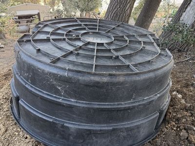 Large Black Plastic Stock Tank - Livestock Water Trough