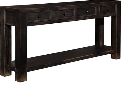 Ashley -Black Console Table with 4 Drawers