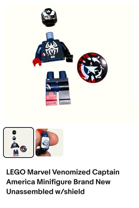 LEGO Marvel Venomized Captain America Minifigure with Shield