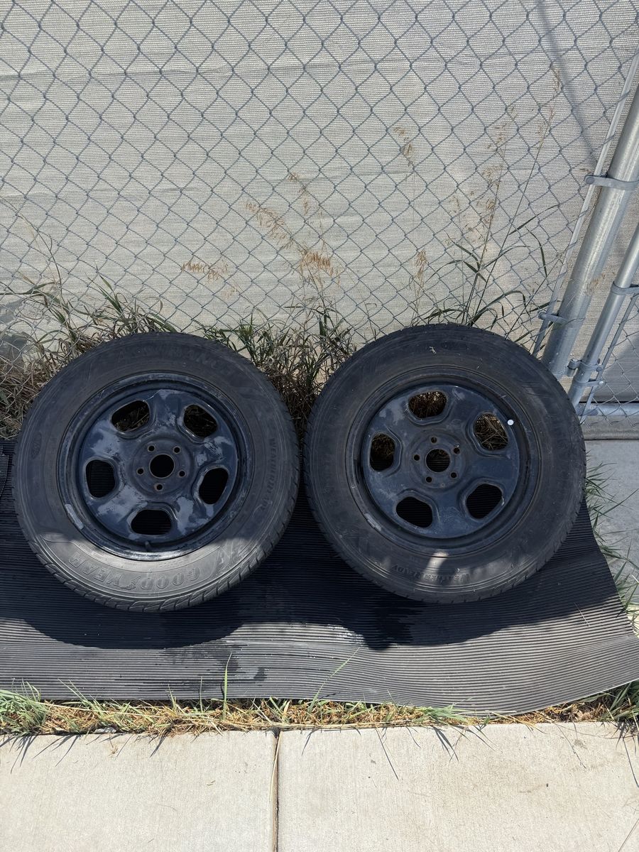 5x114.3 18 inch steel rims with Goodyear tires(X2)