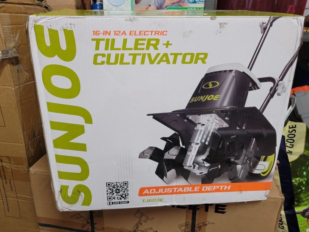 NEW IN BOX  Sun Joe 16-Inch 12-Amp Electric Garden Tiller & Cultivator
