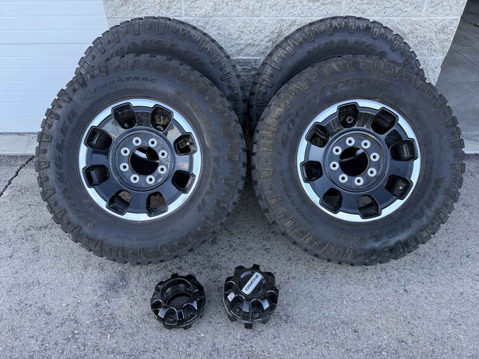 Ford Tremor 18" Rims & Goodyear Wrangler Duratrac Tires 285/75/18 (Set of 4)
