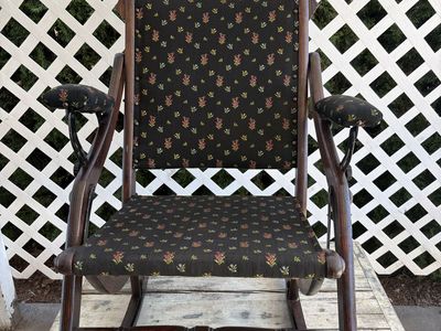 Antique Victorian Eastlake Folding Rocking Chair – Adjustable Arms
