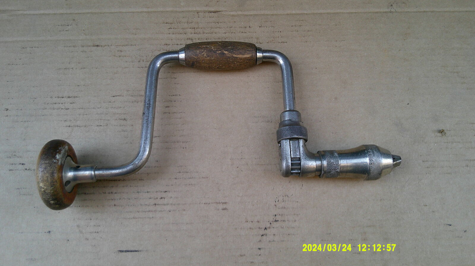 Vintage STANLEY No. 945 - 10” Ratcheting Reversible Auger Bit Brace Hand Drill $20