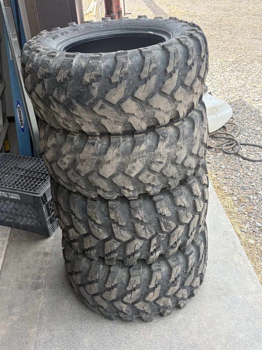 Set of 4 Used ATV/UTV Tires: 27x11.00R14 & 27x9.00R14 - Off-Road Trea