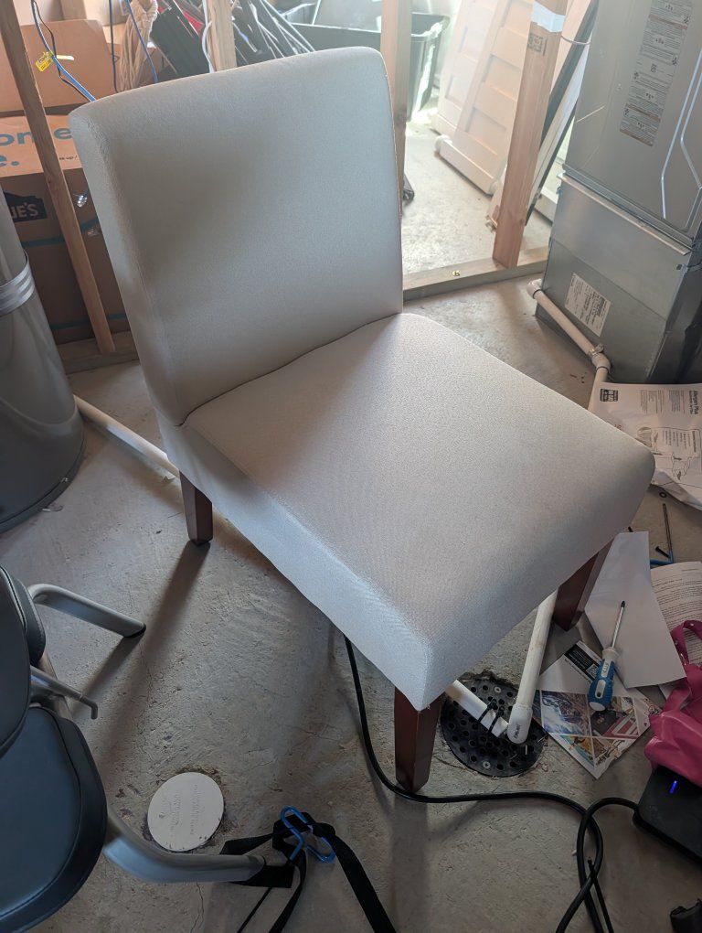 Cream Chair With brown legs