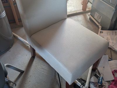 Cream Chair With brown legs