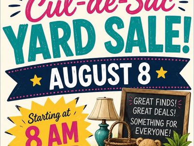 Huge Cul-de-Sac Yard Sale - August 8 at 8 AM in Roy, UT