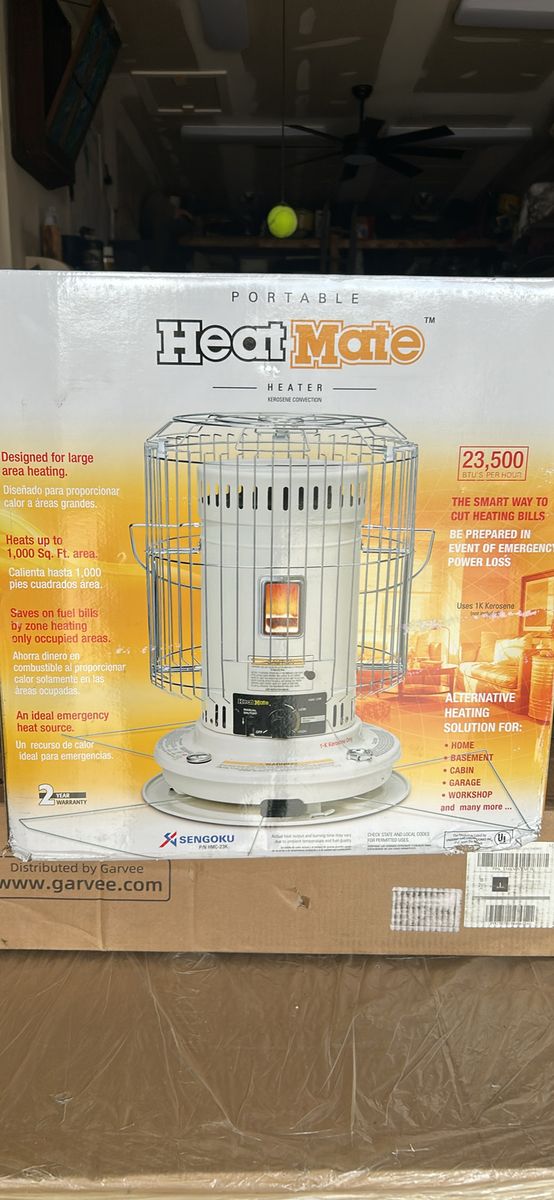 Sengoku Heat Mate Kerosene Convection Heater 23,500 BTU Portable for 1000 Sq Ft