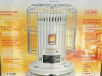 Sengoku Heat Mate Kerosene Convection Heater 23,500 BTU Portable for 1000 Sq Ft