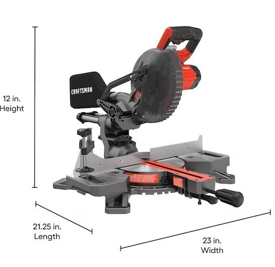CRAFTSMAN V20 7-1/4-in 20-volt max Single Bevel Sliding Compound Cordless Miter Saw ( Battery Included )