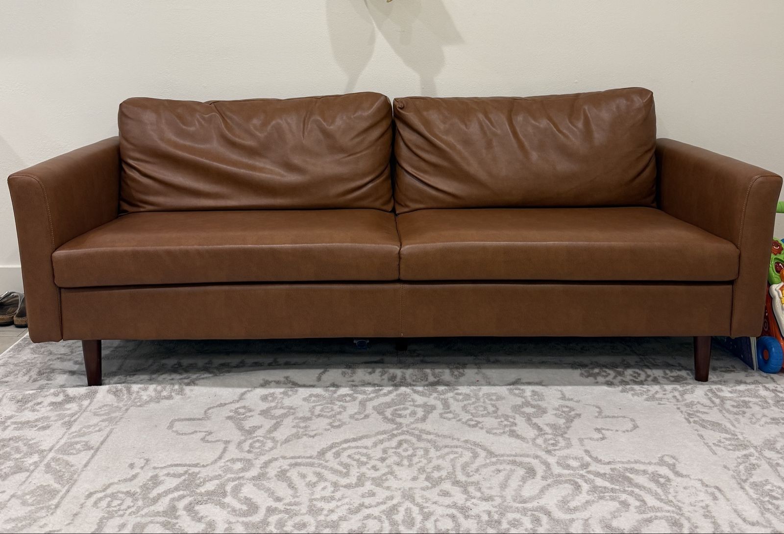 Faux leather sofa