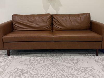 Faux leather sofa