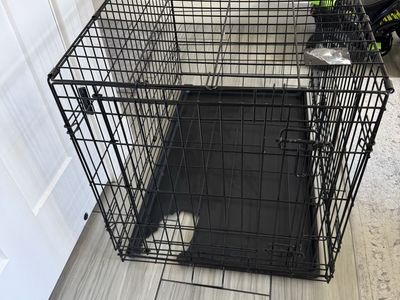 ZENSTYLE High Quality 36" Durable Dog Crate Kennel Folding Pet Cage 2 Door with Tray Indoor Pet Safe House - Black