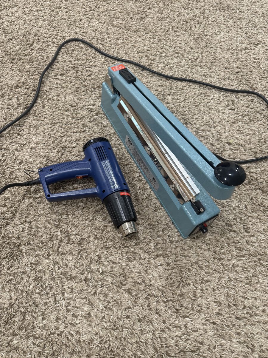 Commercial Impulse Sealer 12” & Heat Gun Shrink Wrap System