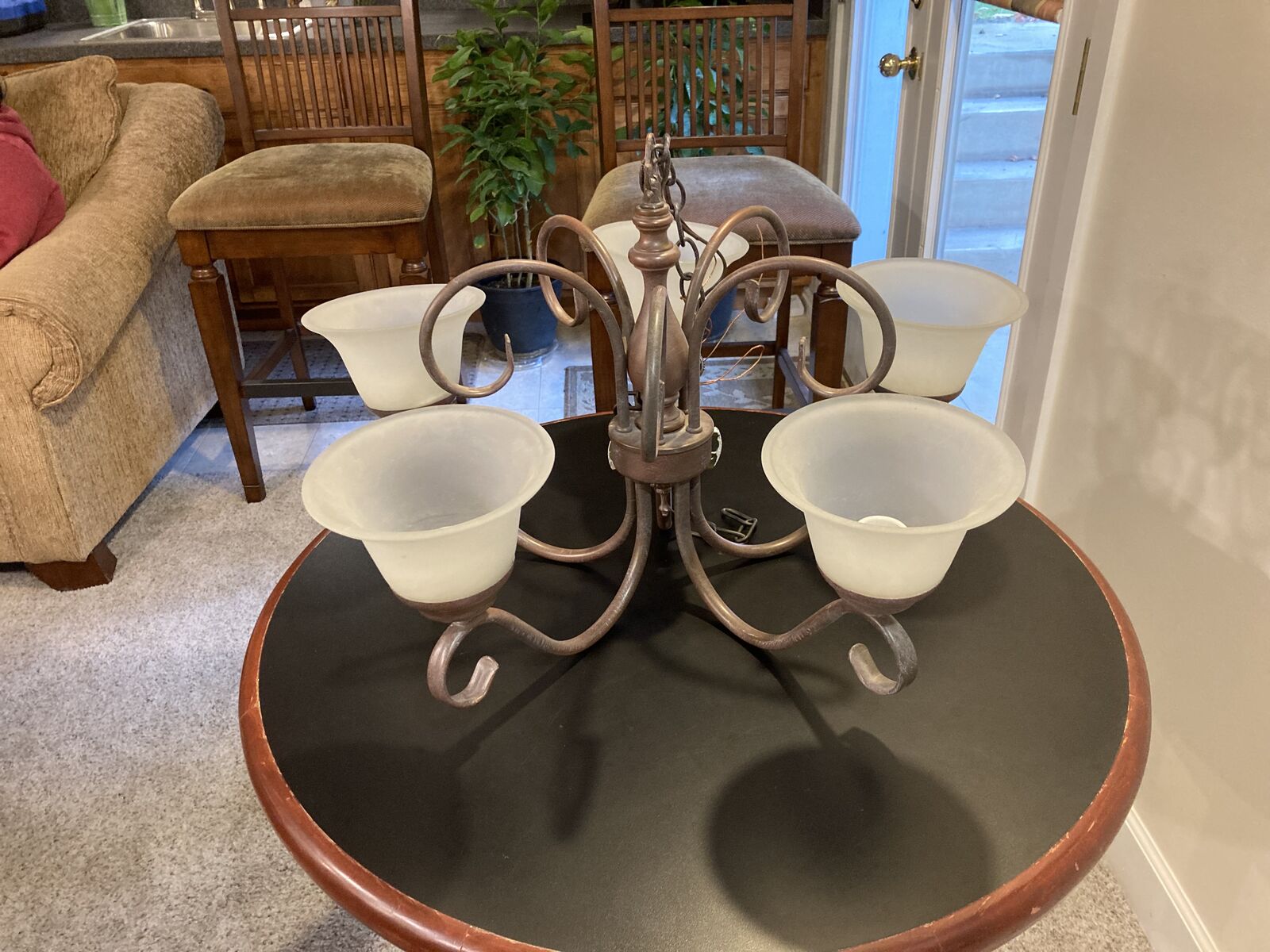 Brushed Bronze (five (5) socket) Light Fixture