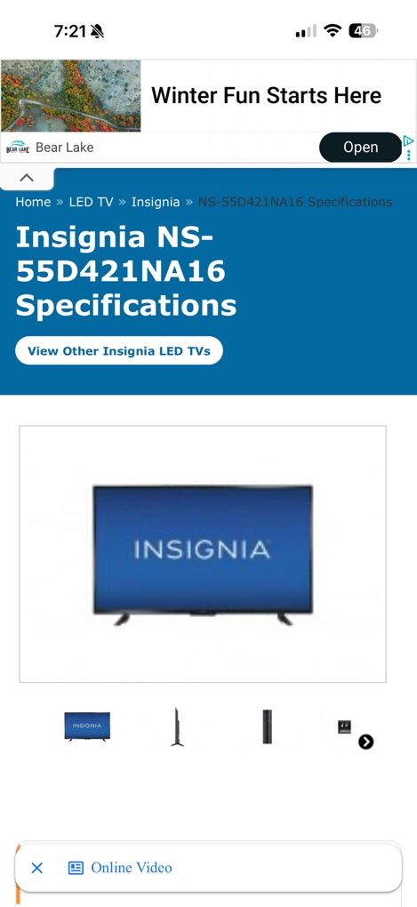 Insignia 55-Inch HD TV