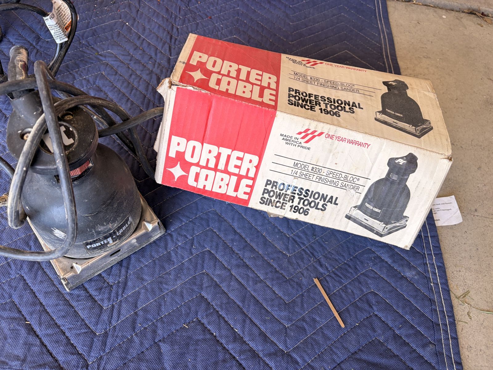 Porter-Cable Model #330 Speed-Bloc 1/4 Sheet Finishing Sander