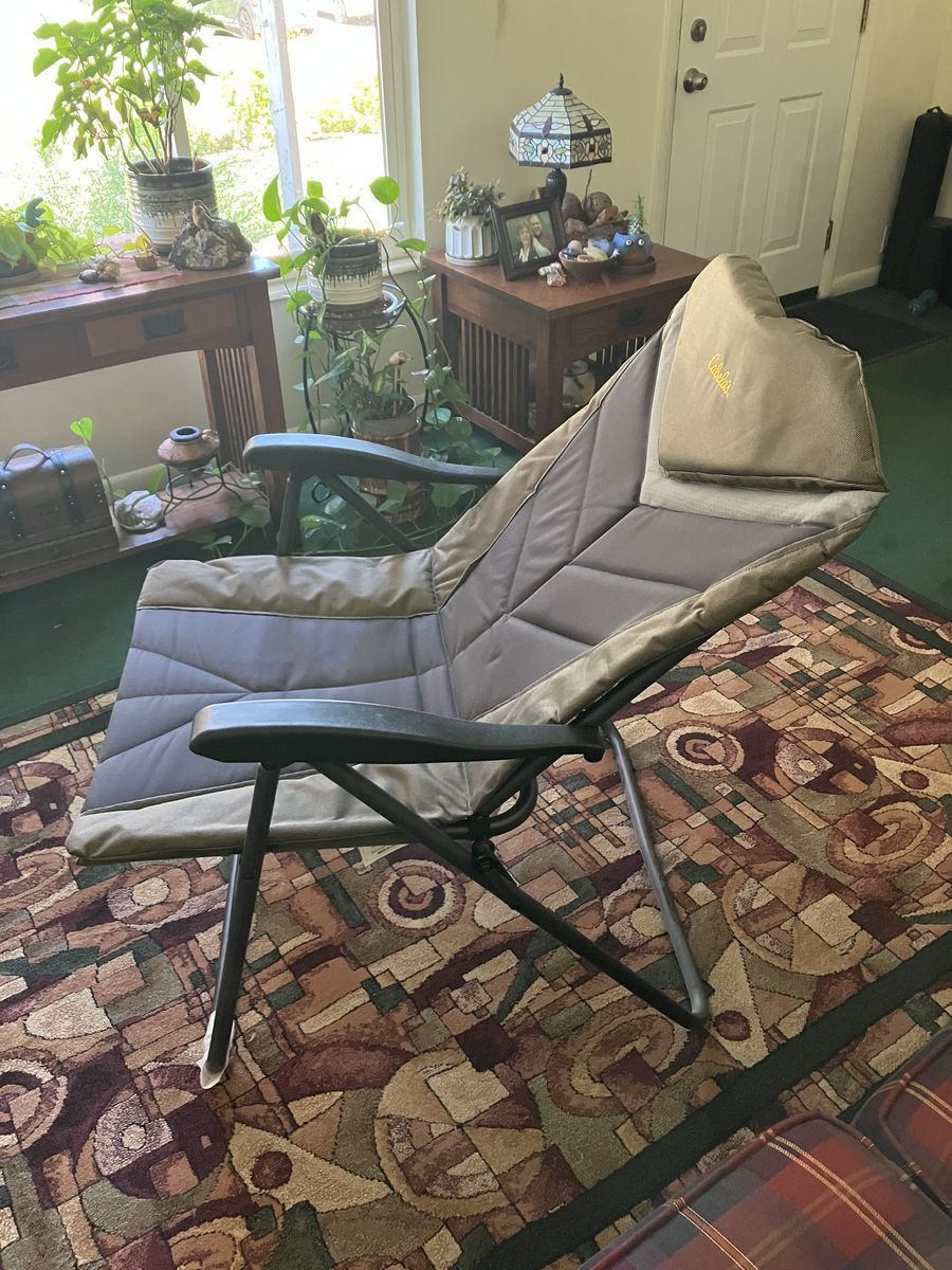 Cabela's Padded Folding Camp Chair Brown with Headrest