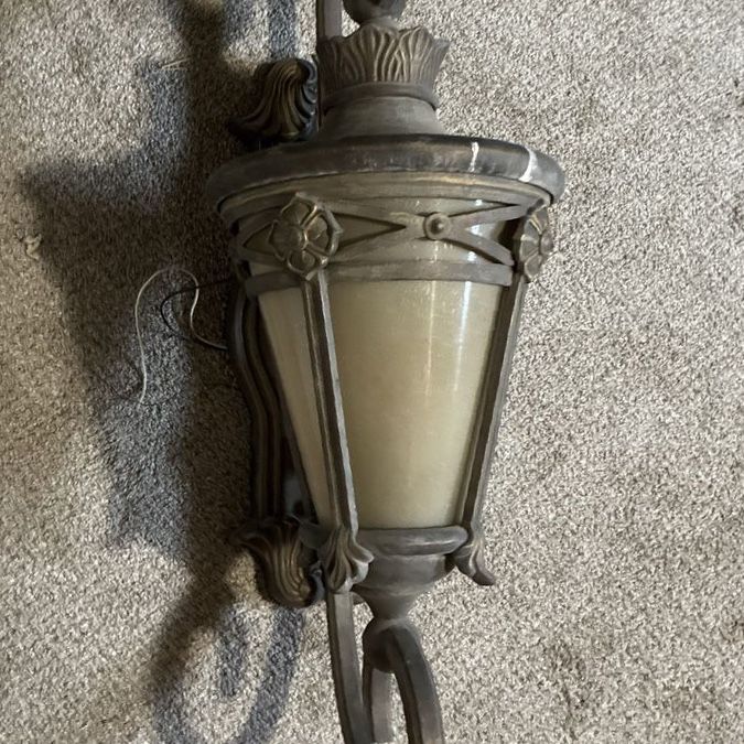 Art Nouveau Kichler Bronze Outdoor Wall Sconce Lantern Light Fixture - Vintage Style