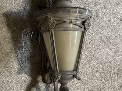 Art Nouveau Kichler Bronze Outdoor Wall Sconce Lantern Light Fixture - Vintage Style