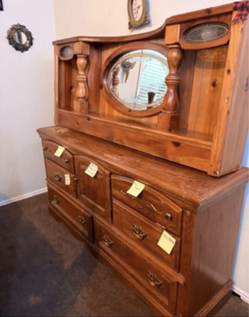Wood vanity and dresser 