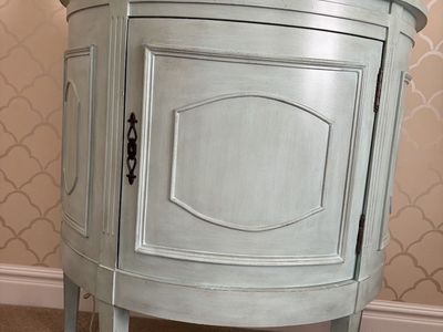 Sage green armoire or living room accent table
