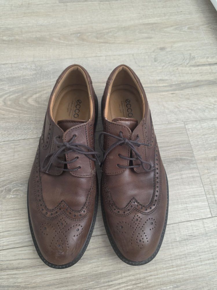 ECCO Men's Brown Leather Wingtip Oxford Dress Shoes - US Size 12