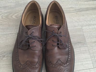 ECCO Men's Brown Leather Wingtip Oxford Dress Shoes - US Size 12