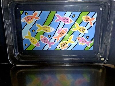 Vntg (NEW) Acrylic FISH FUN Serving TRAY