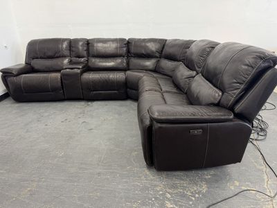 COSTCO LEATHER POWER RECLINER SECTIONAL SOFA COUCH