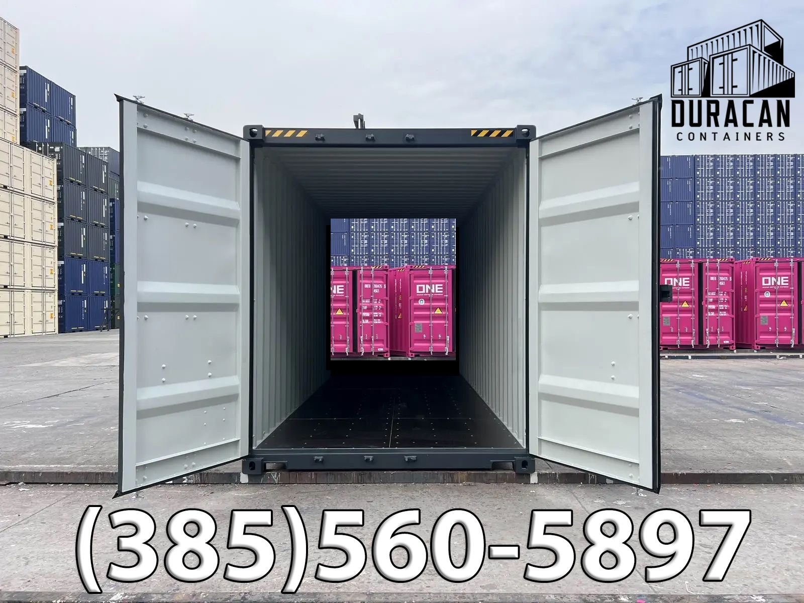 40' Double Door, Dark Gray, Shipping Container, Single Trip (NEW) Shipping Container, High Cube
