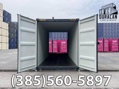 40' Double Door, Dark Gray, Shipping Container, Single Trip (NEW) Shipping Container, High Cube
