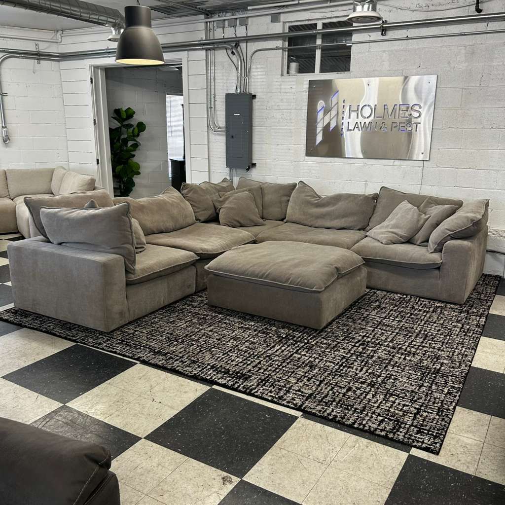 COSTCO SEREEN 6-PIECE FABRIC MODULAR SECTIONAL, CLOUD COUCH, BROWN!!