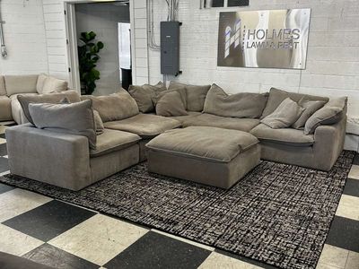 COSTCO SEREEN 6-PIECE FABRIC MODULAR SECTIONAL, CLOUD COUCH, BROWN!!