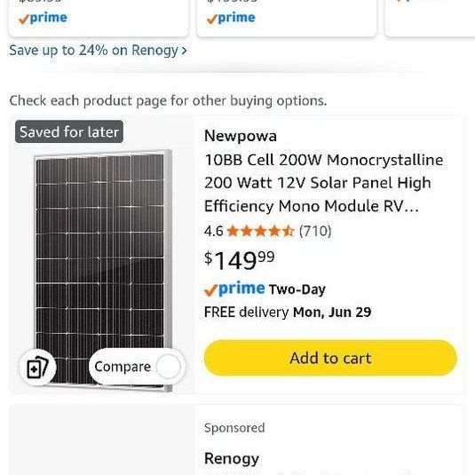 Newpowa 200 W Solar Panel