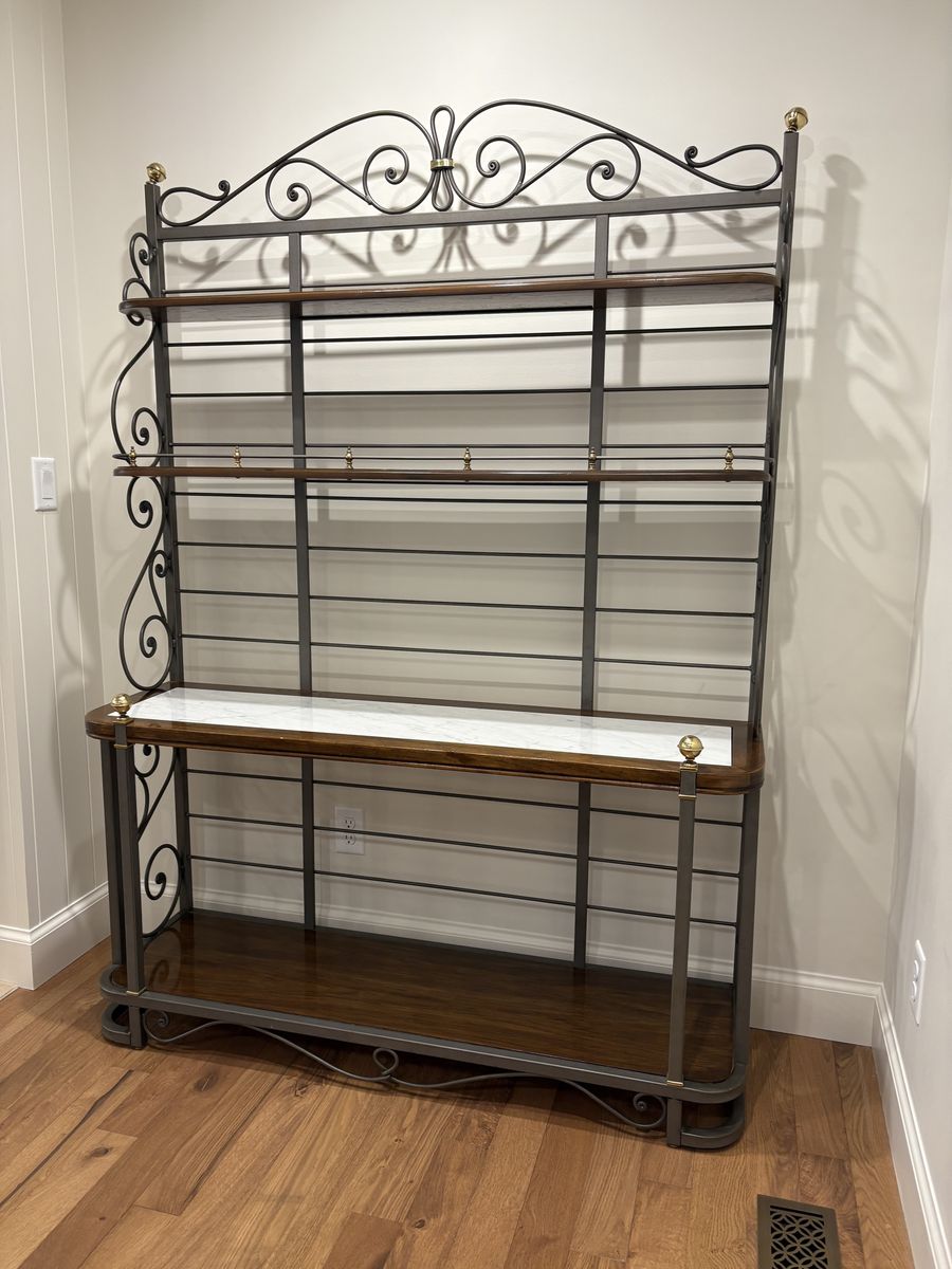 Bakers Rack with Marble Shelf