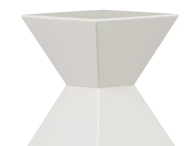 White Geometric Side Table